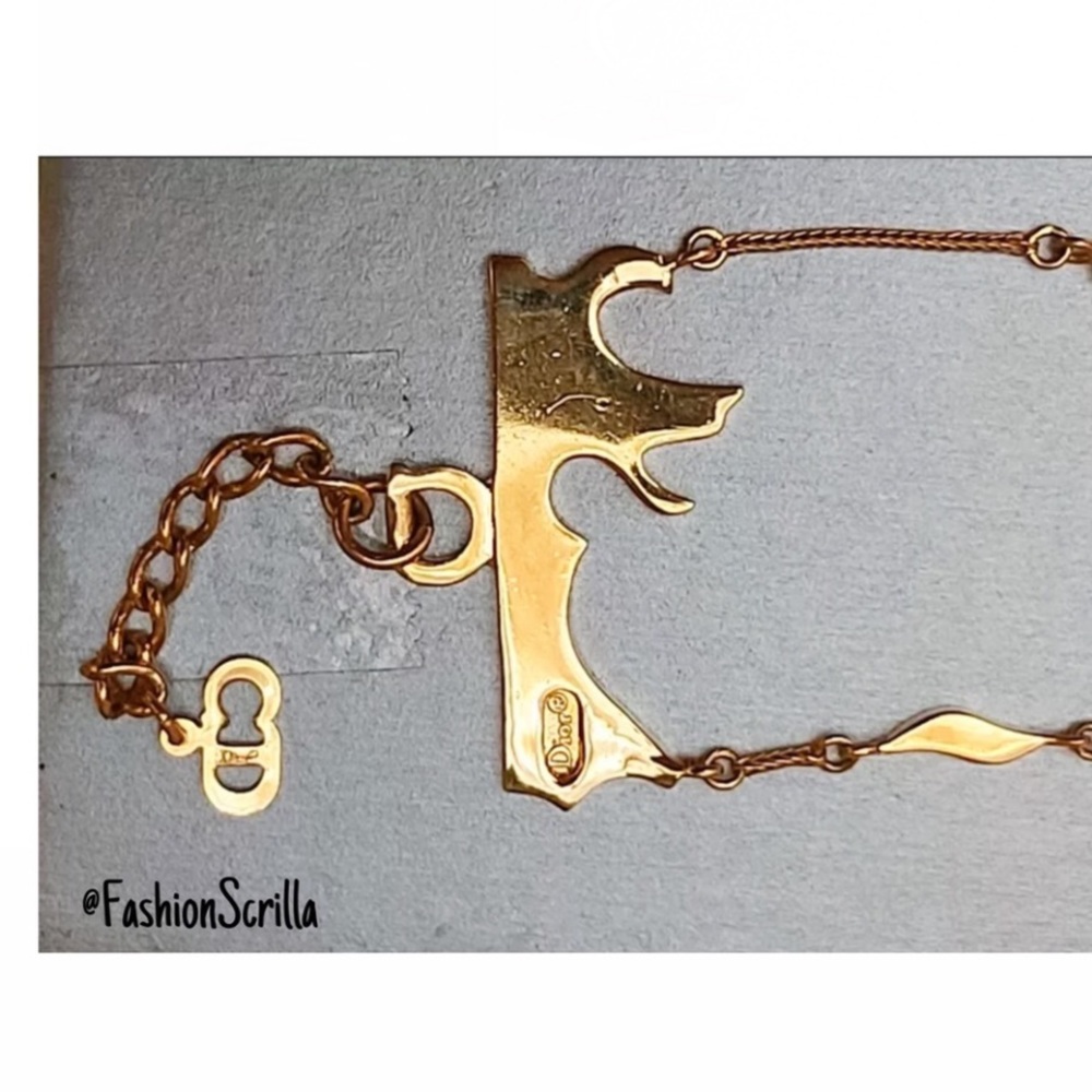 Dior John Galliano Gold Flaming “D” Logo Runway Bracelet Cuff - Picture 6 of 11